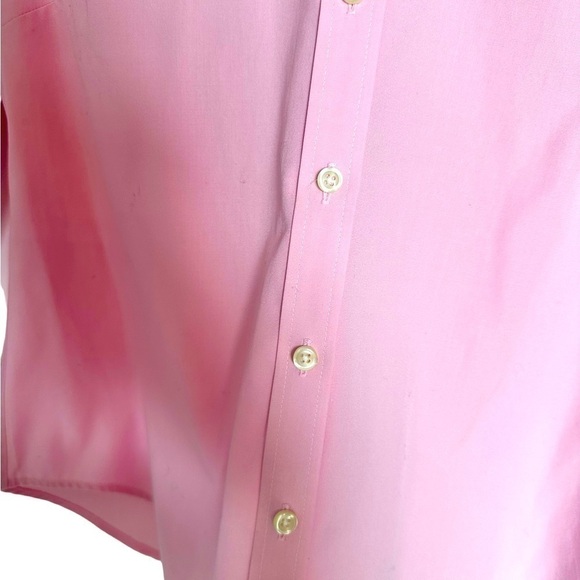 Lands' End Womens Light Pink Solid Color Shirt in Size 6 Cotton Blend Office - Picture 4 of 4
